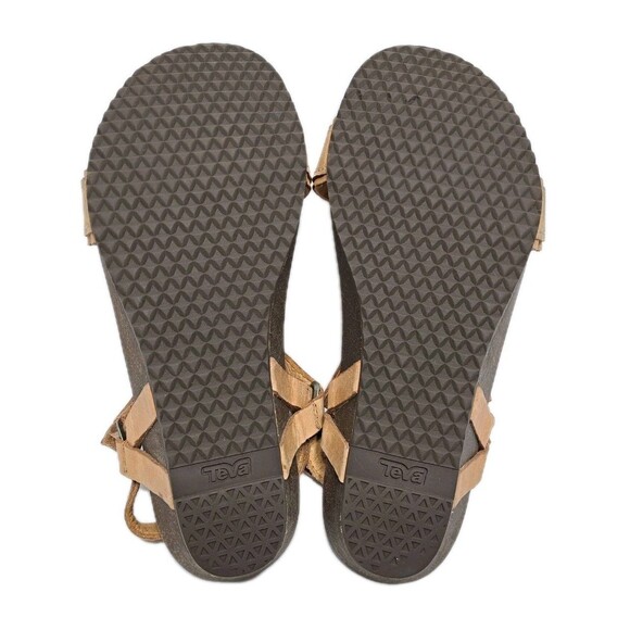 Teva Ysidro Women's 8 Universal Wedge Leather Strappy Sandals Stitch - Picture 10 of 10